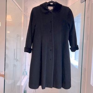 Girls black wool dress coat